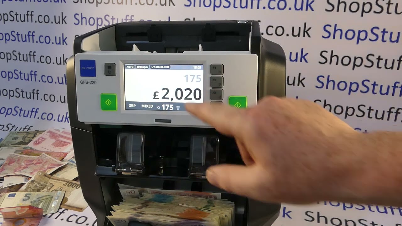 How To Access Count Report Totals Glory GFS-200 GFS220 Bank Note Counter