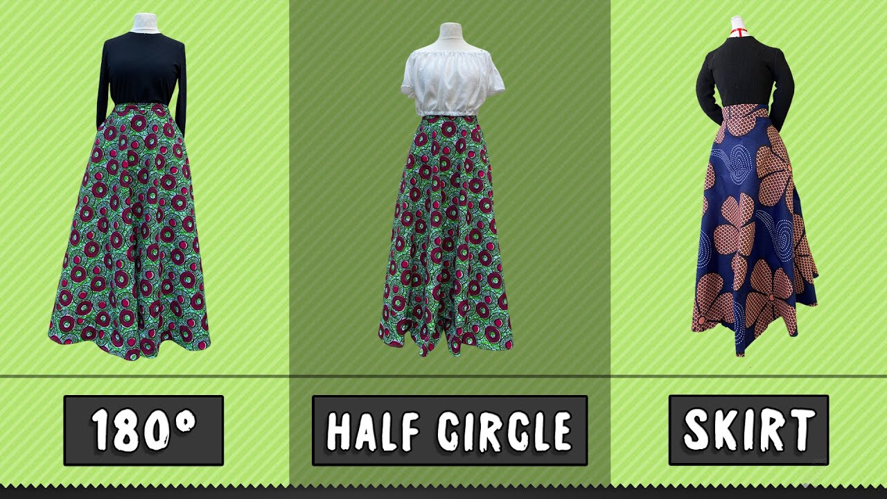 How to Cut and Sew a Skirt - 180 Degree Half Circle Flare Maxi Skirt With Pockets