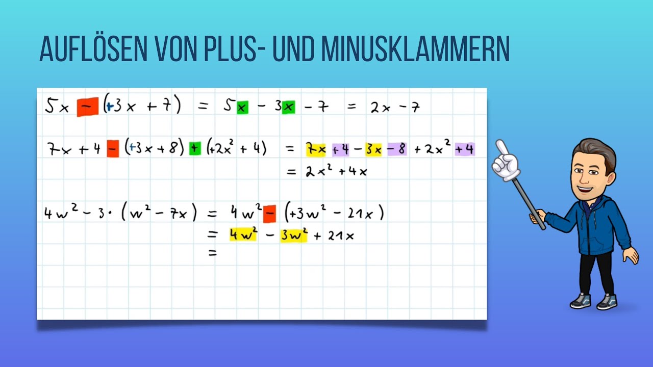 Auflösen von Plus  und Minusklammern