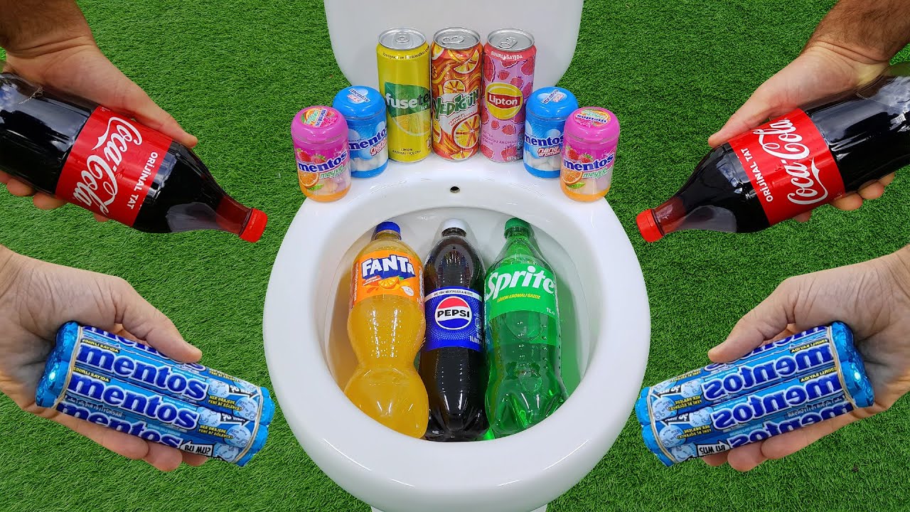 Большие Pepsi, Fanta, Coca Cola против популярных газировок!!! Sprite, Fuse Tea, Yedig&uuml;n и Mentos...