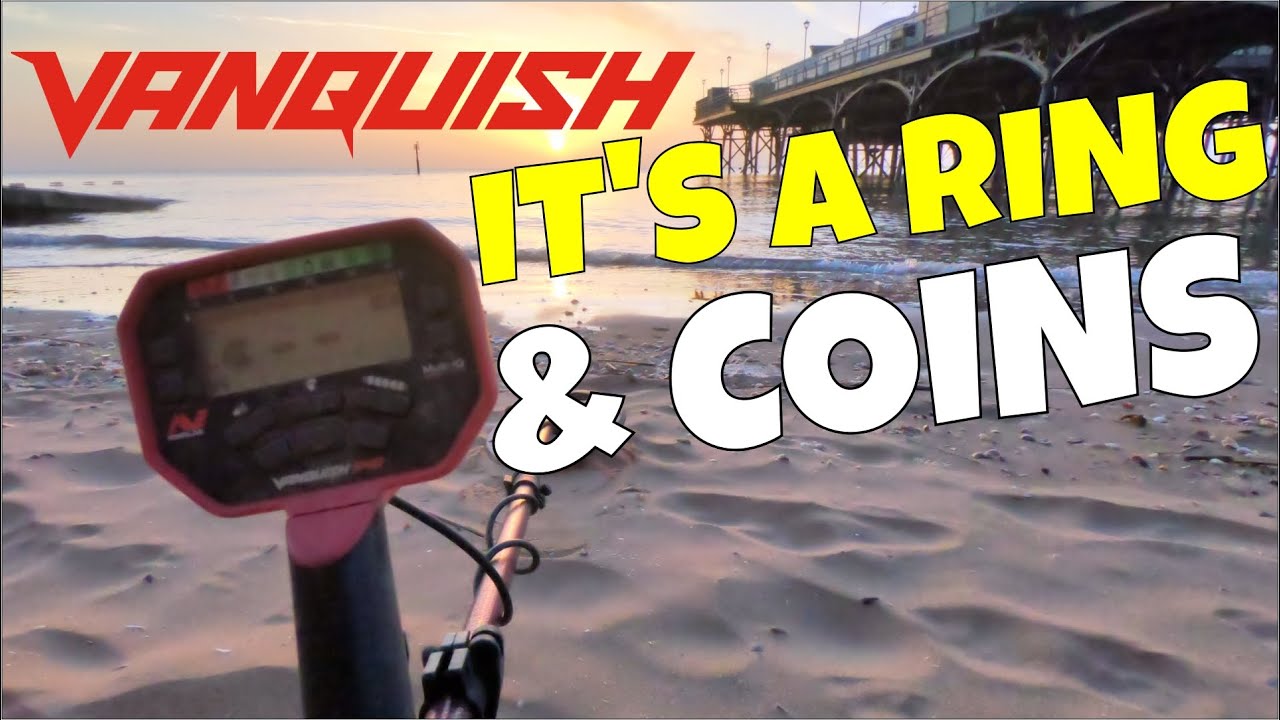 Minelab vanquish, metal detecting on the beach | RING, COINS & TONES