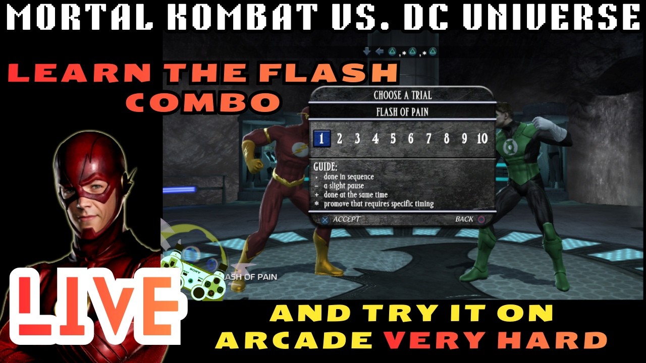 LEARN THE FLASH COMBO MK vs. DC, Arcade Mode VERY HARD (RPCS3)