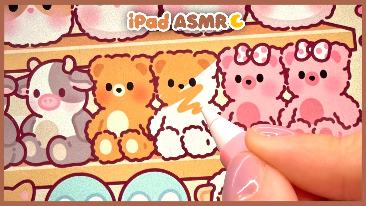 (eng) ASMR 솜 가득! 보들보들 인형가게 🧸🤍 사각사각 톡톡 아이패드 드로잉 ✏️ 힐링 소리 🎧