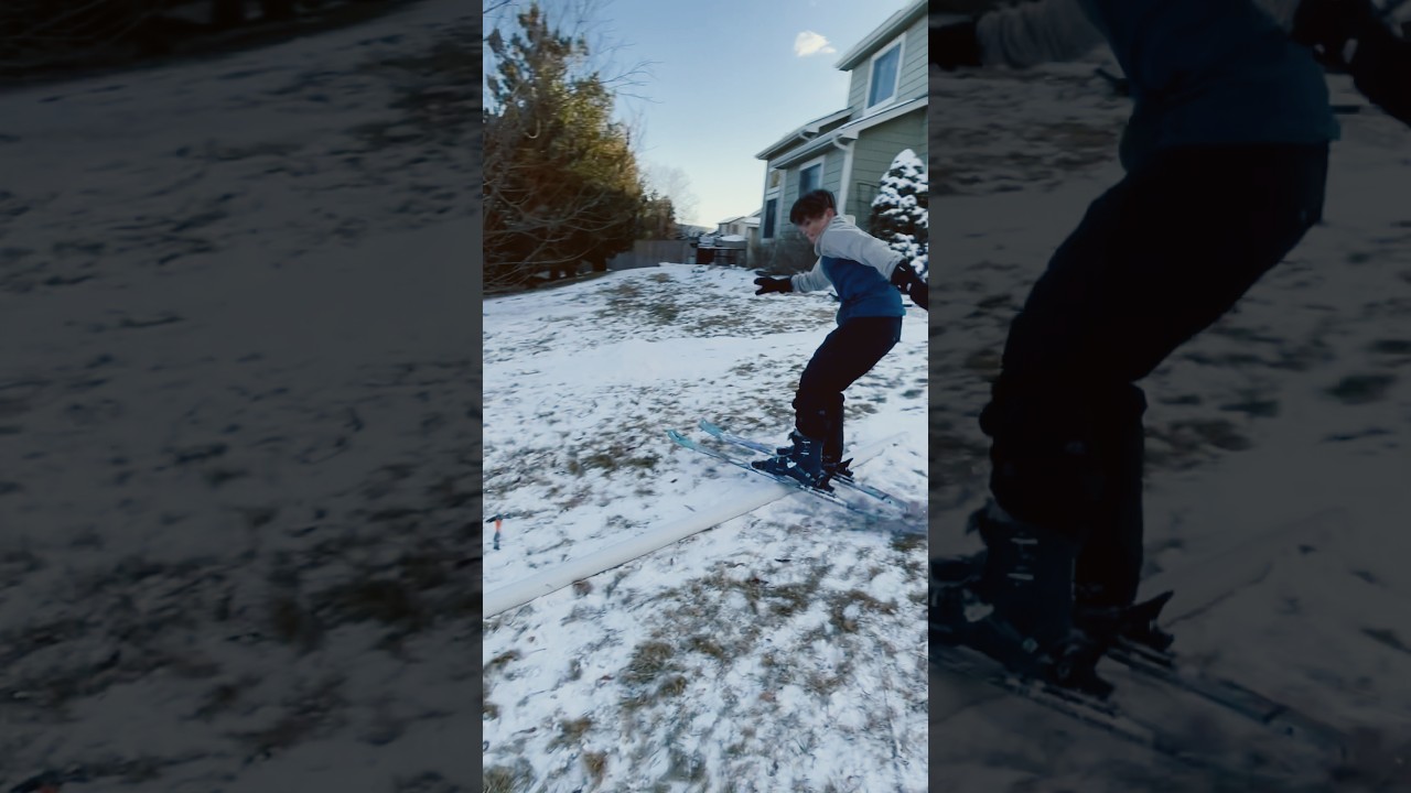 Backyard sesh #skiing