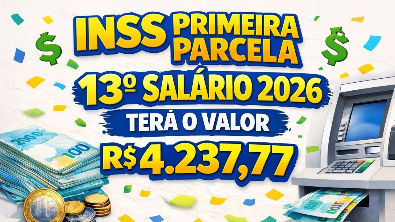 INSS PRIMEIRA PARCELA 13° SALÁRIO 2026 terá o valor R 4.237,77