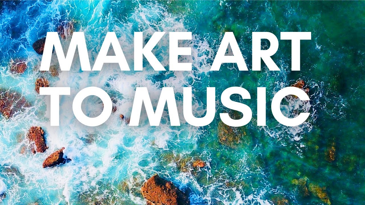 Relaxing Waves and Calming Piano Music for Meditation and Making Art | Make Art to Music