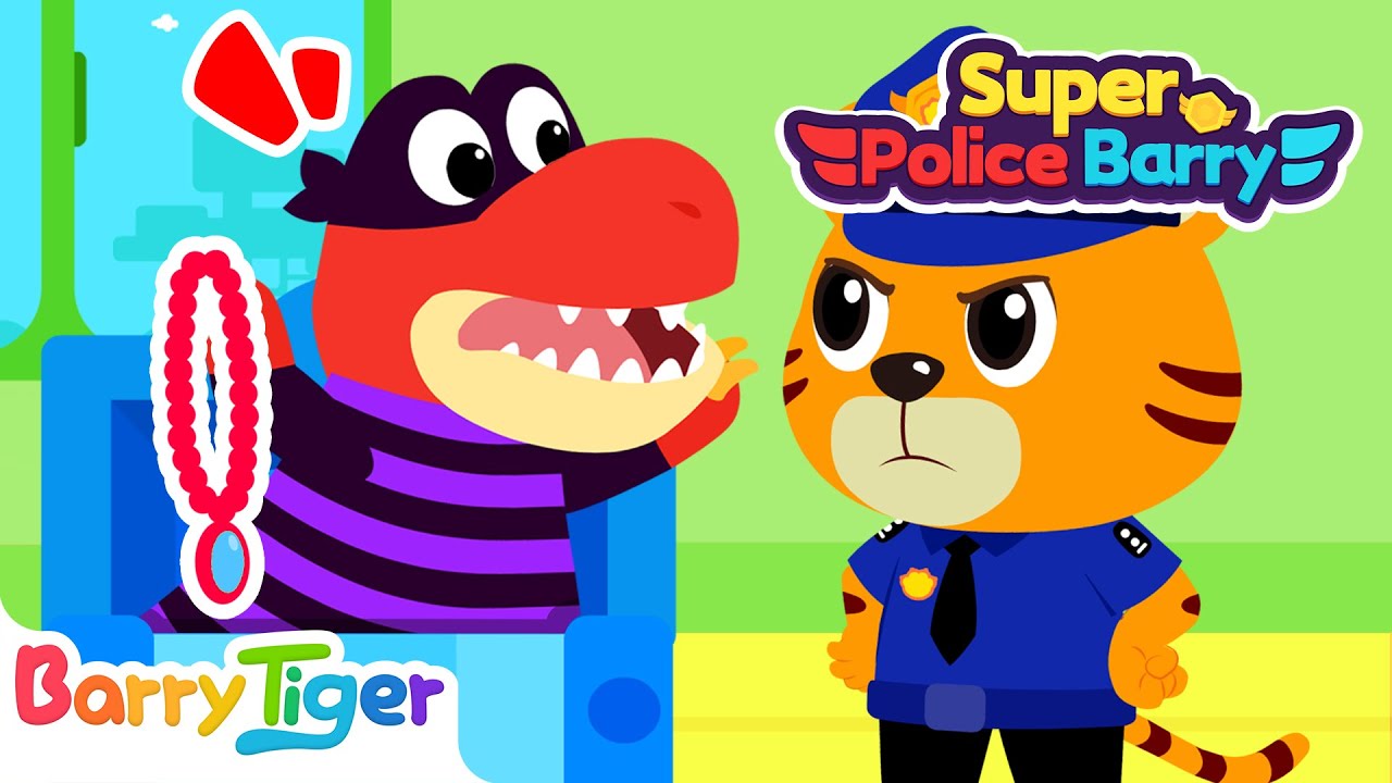 T-rex Arrested! Criminal Hunt with Sheriff BarryTiger | Police Cartoons | Animated Cartoons for Kids