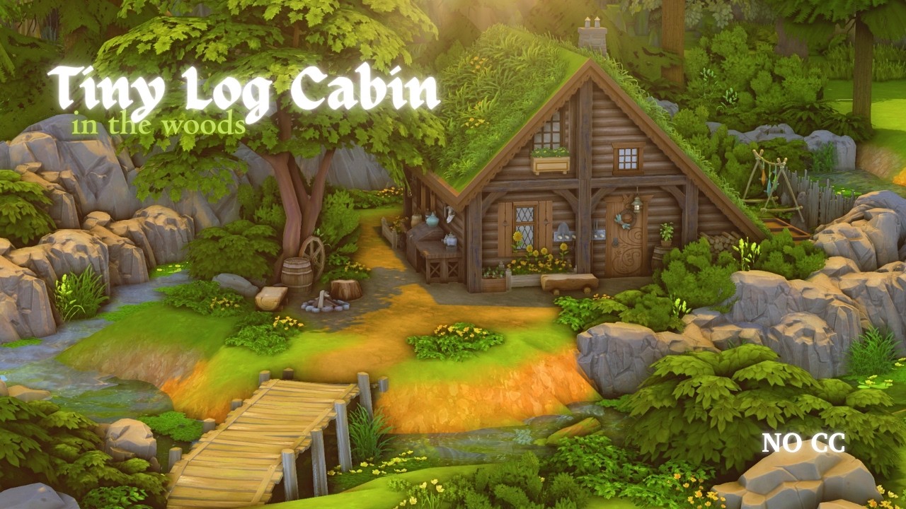 Tiny Log Cabin 🪵 - Exterior | The Sims 4 - Relaxing Speedbuild