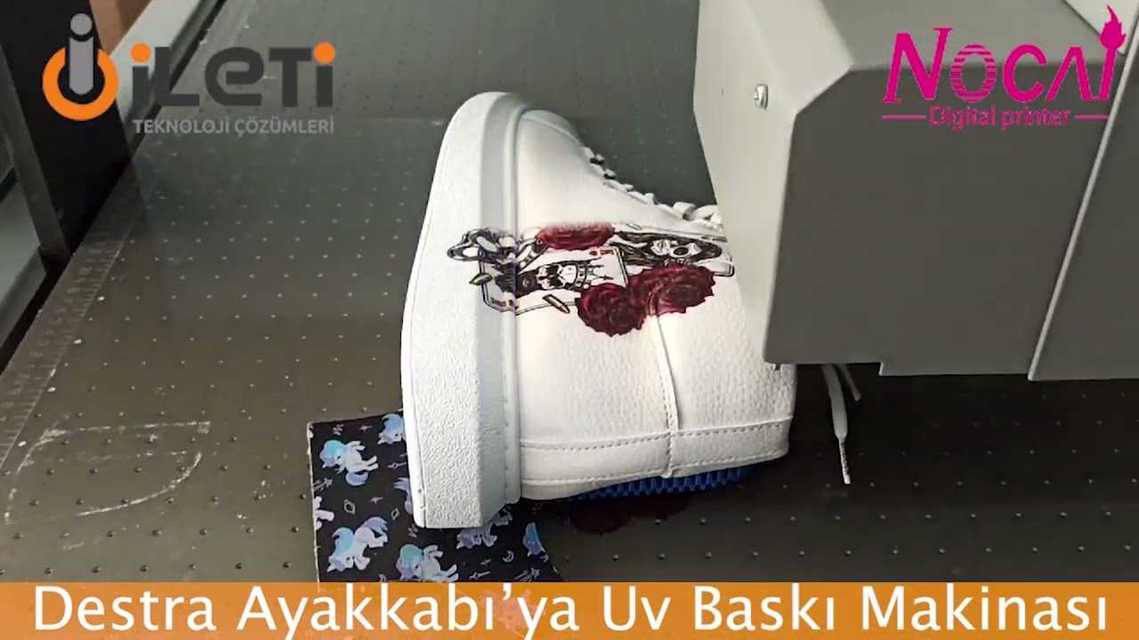 Destra 100x160 UV Dijital Ayakkabı Baskı Makinası , İleti Teknoloji Farkıyla