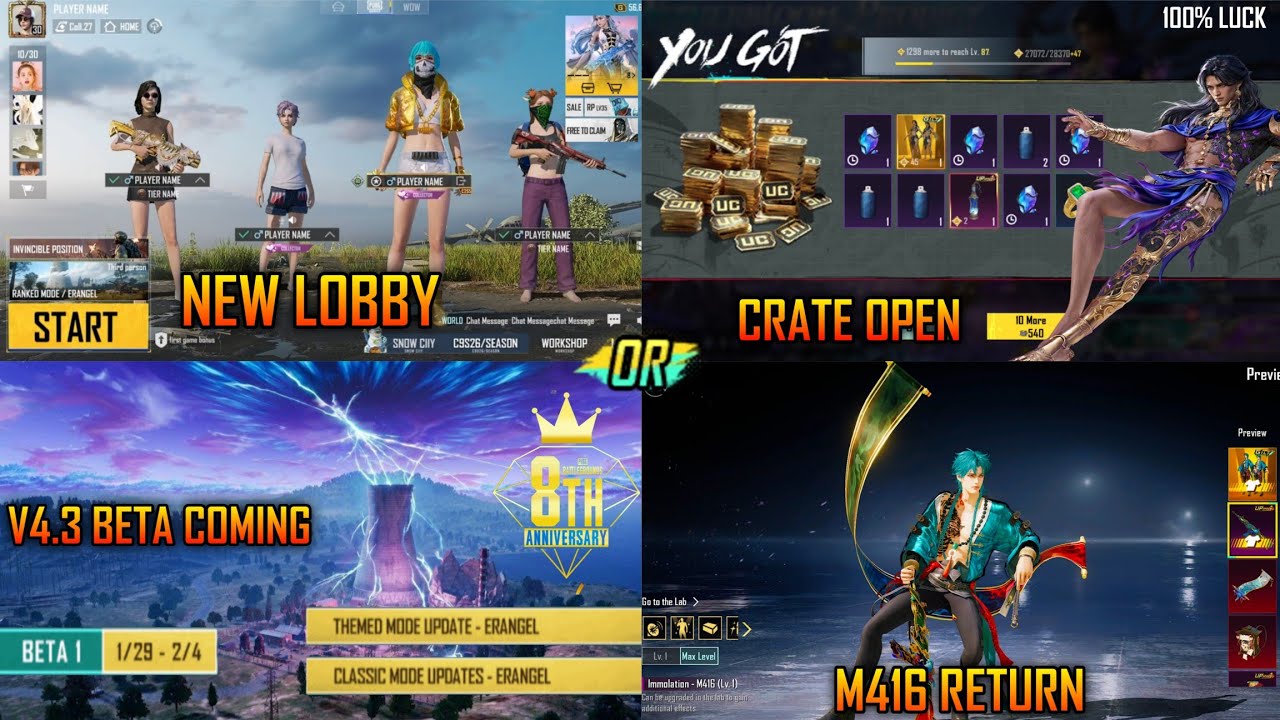 8th Anniversary Update | V4.3 Beta Coming | Ultimate Crate Opening | M416 Return | New Theme Mode