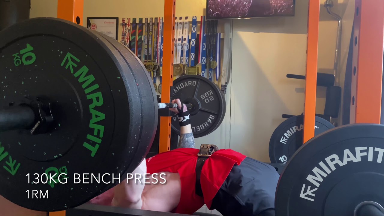 Maxing Out on Bench Press - 130kg 1RM