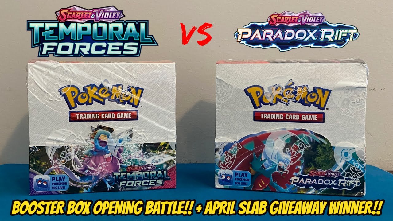 TEMPORAL FORCES vs. PARADOX RIFT Booster Box Pokemon Card Opening Battle! + GIVEAWAY!!