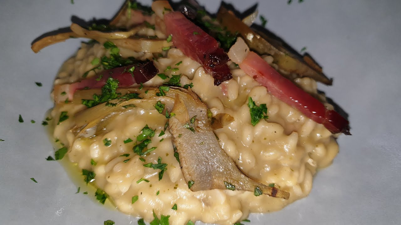 Risotto ai carciofi con speck e gorgonzola