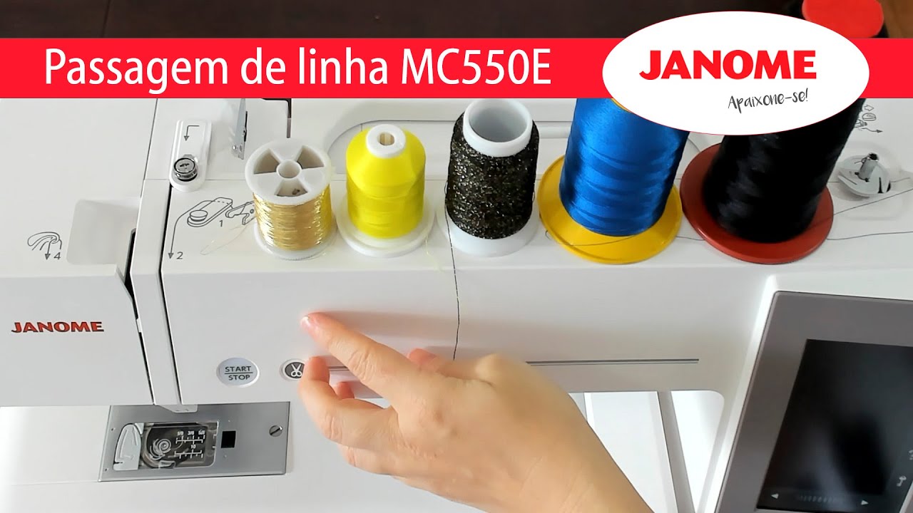 Videoaula passagem de linha na máquina de bordado MC550E