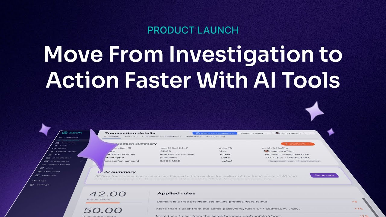 Accelerate Fraud and AML Decisions With SEON&rsquo;s AI Tools
