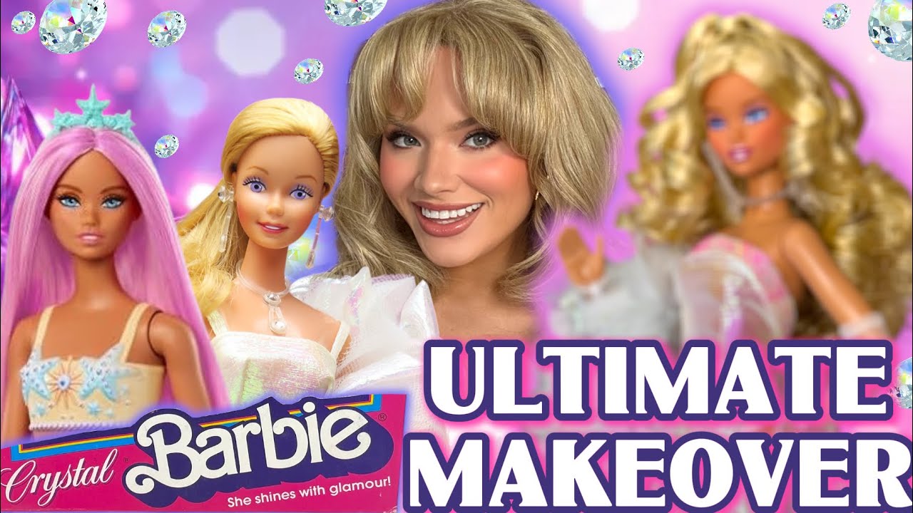 BARBIE MAKEOVER!!! CRYSTAL BARBIE! ODILE MERMAID TO SUPERSTAR! 
