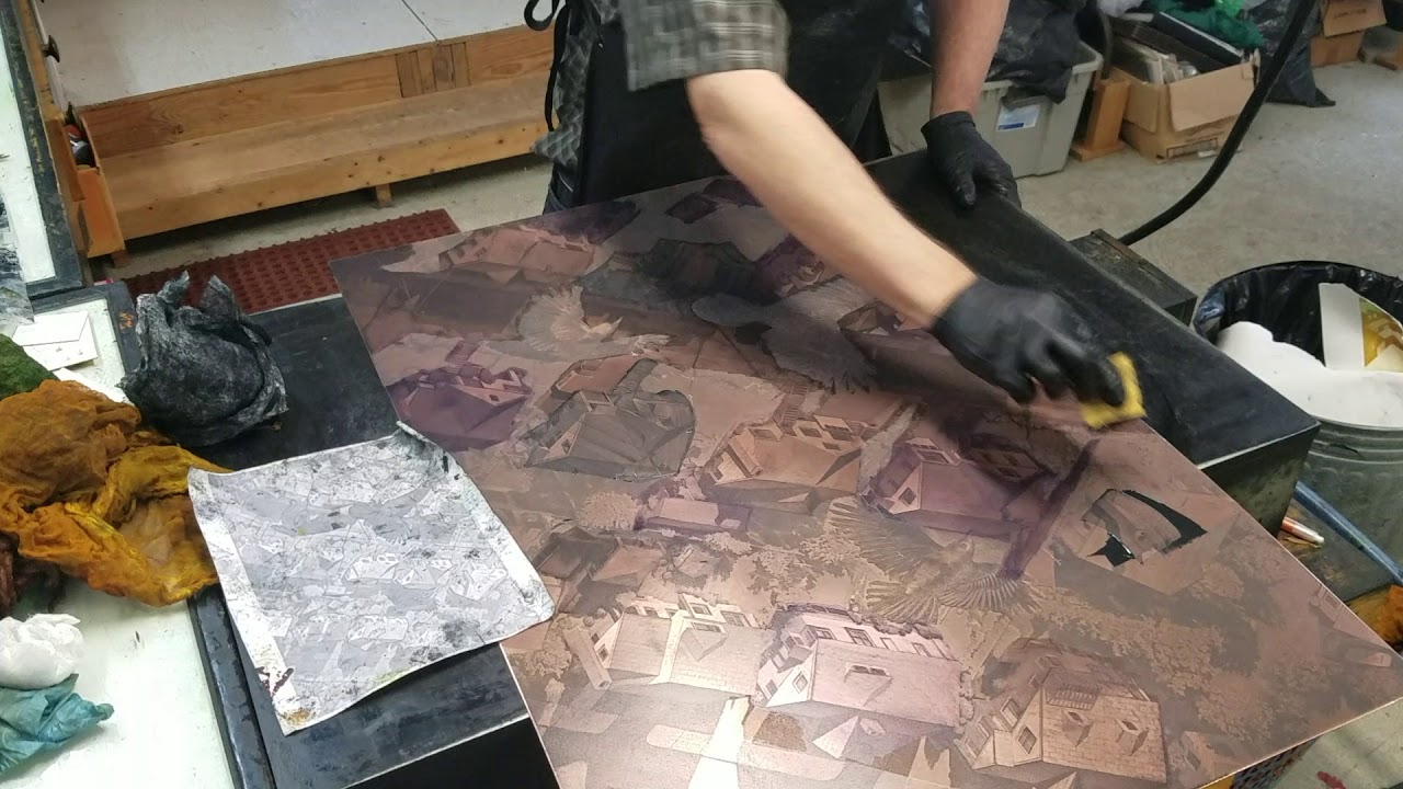 Printing a Color Etching, Art Werger
