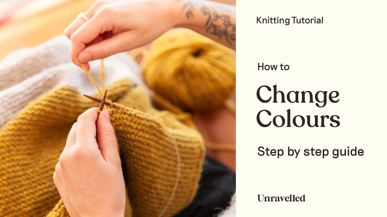 Knitting Tutorial - Essential Blanket Changing The Yarn and Color