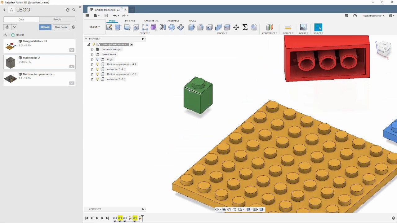 Fusion 360 le basi della modellazione parametrica (esempio pratico mattoncini lego)