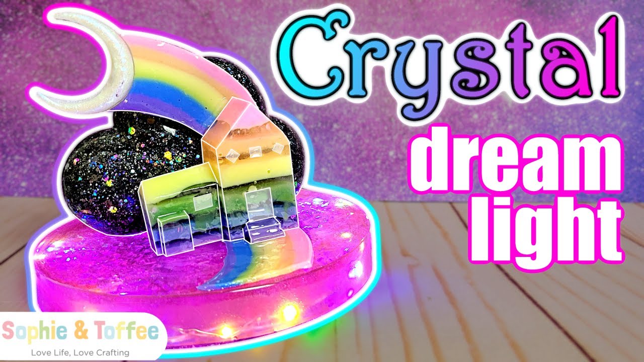 RAINBOW NIGHT LIGHT!  Druzy Crystal | Sophie & Toffee October Elves Box | Unboxing | UV Resin