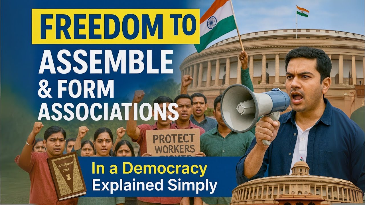 Freedom of Assembly and Association in Democracy | Article 19 Explained - Lec. 51 #constitution