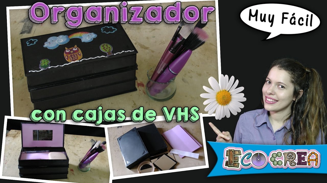 Organizador con cajas de VHS