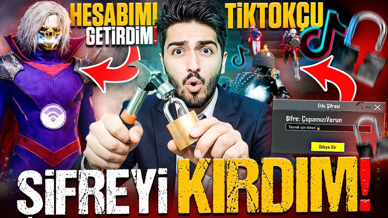 TİKTOK YAYINCISININ ODA ŞİFRESİNİ KIRARAK TROLLEDİM! (gerçek hesabımı getirdim) | PUBG Mobile