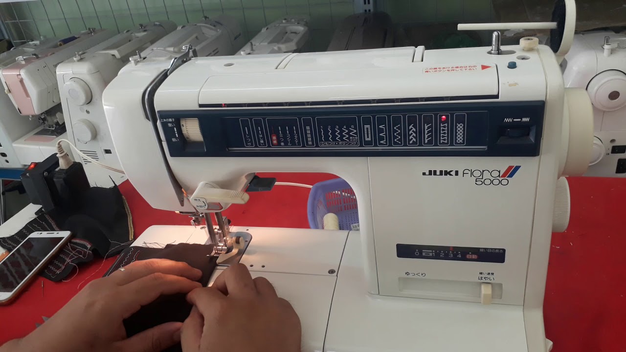 Juki flora 5000 chạy kim đôi giả trần đè và chập