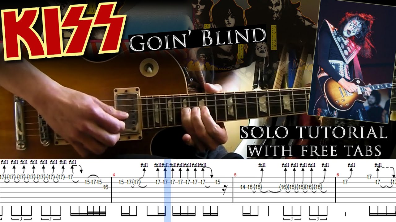 Kiss - Goin' Blind guitar solo lesson (with tablatures and backing tracks)