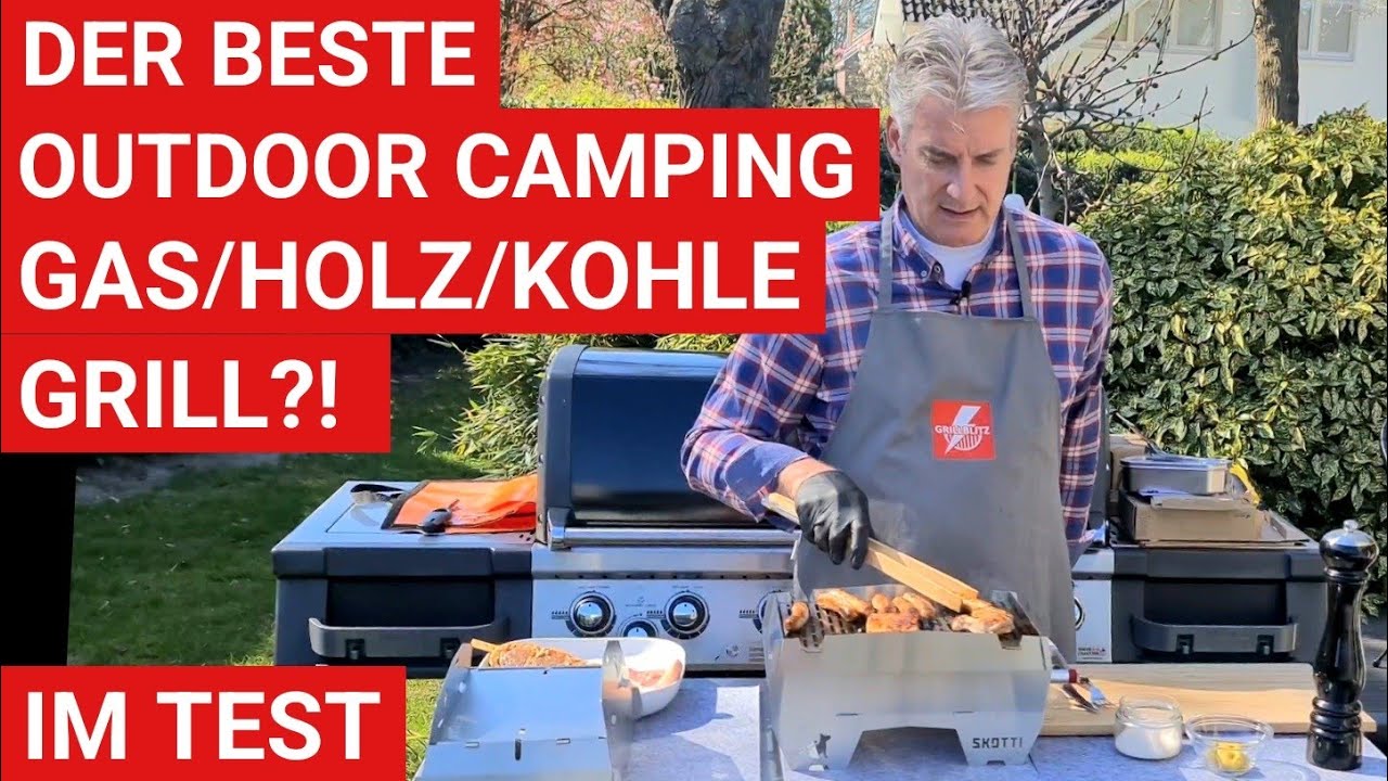 🔥 GRILLBLITZ: SKOTTI 3 in 1 Campinggrill Outdoor Grill Gas Kohle Holz Test Gasgrill klein leicht