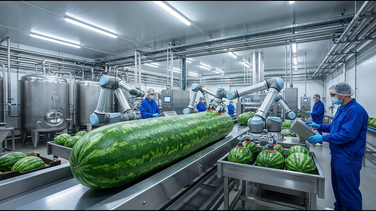 Inside a Secret Watermelon Factory : How Millions of Liters of Juice Are Made Daily