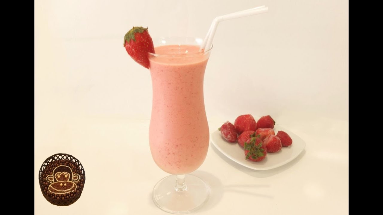 SMOOTHIE de fresa 😍🍓😋 como hacer en casa es DELICIOSO y F&Aacute;CIL. Receta # 75