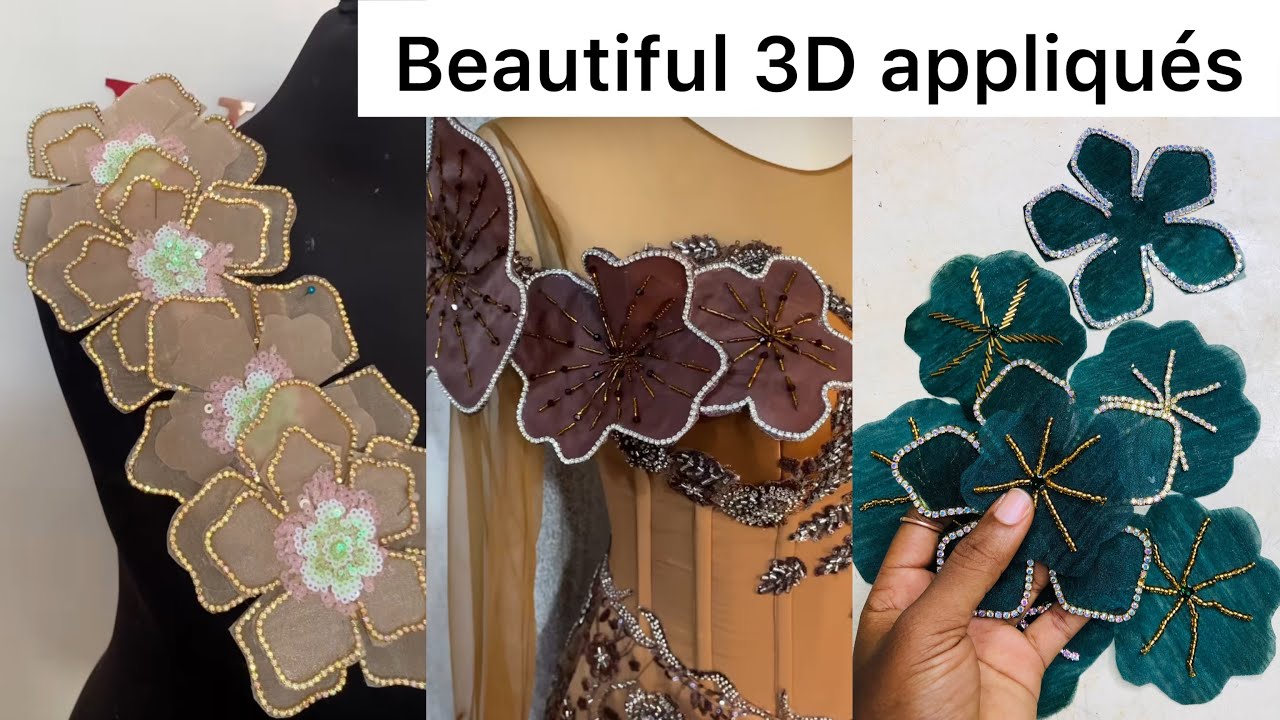 How to make beautiful 3D appliqués or 3D flower for your outfits #3dappliques #fabricflowers