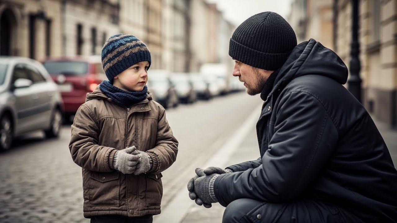 DARF ICH DICH UMARMEN… SAGTE DER ARME JUNGE ZU DEM VERZWEIFELTEN REICHEN MANN AUF DEM GEHWEG…