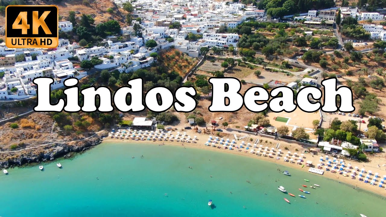 Lindos Beach in 4K, Rhodes, Greece