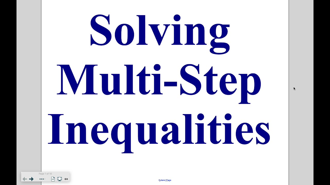 Algebra Lesson 6-2: Solving Multi-Step Inequalities