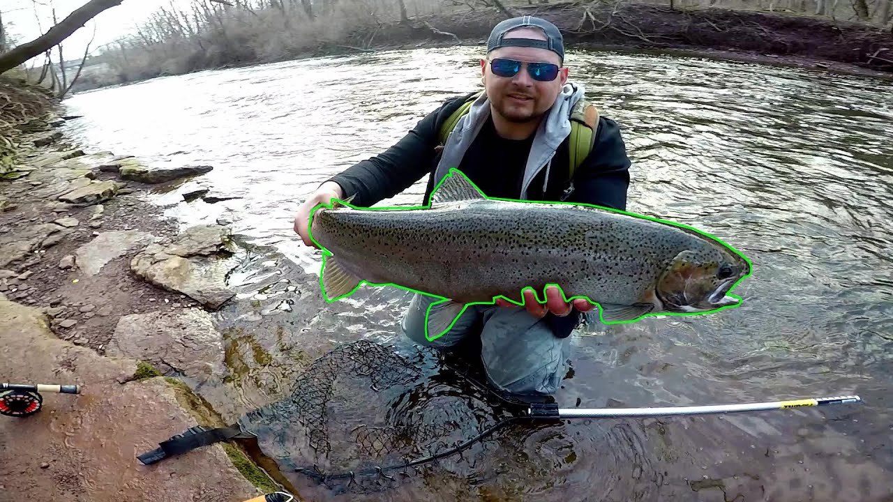 Steelhead Fishing lake Ontario Tributaries upstate New York, early spring giant trout fishing!