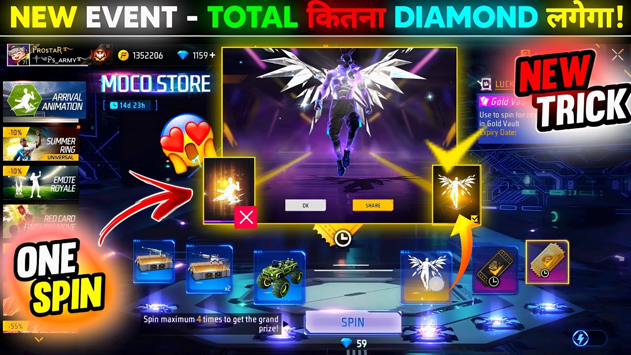 New Moco Store Event Spin😍| Achiever Steps Animation Spin | Free Fire New Event | FF New Event Today