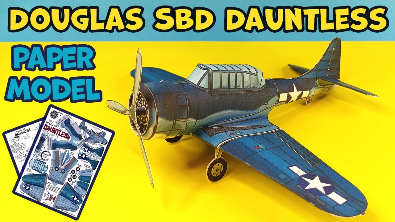 Make at home Papercraft plane Douglas SBD Dauntless | World War 2 Dive Bomber paper model