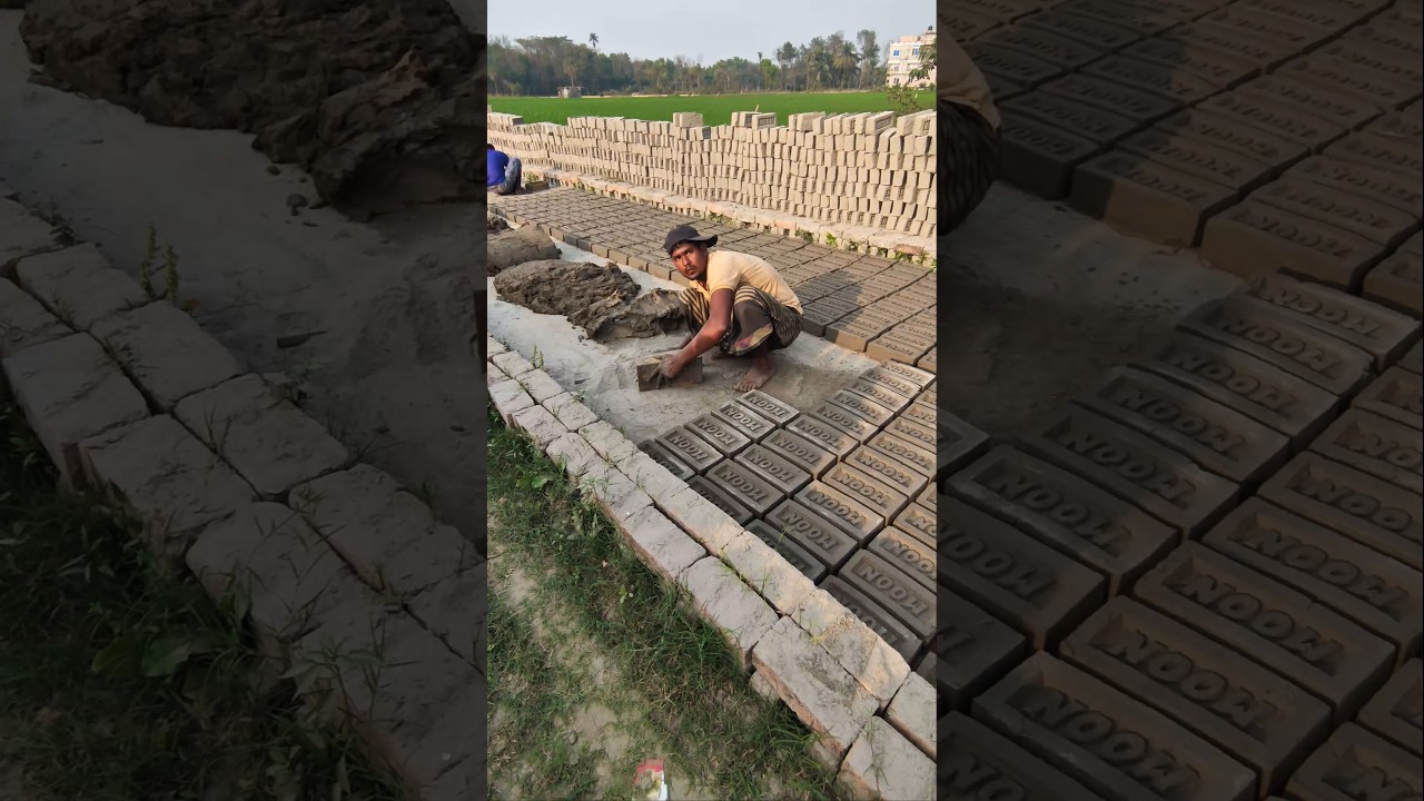 Excellent claybrick making #handmadebrick #brickmaking #traditionalwork #claybrick #shorts