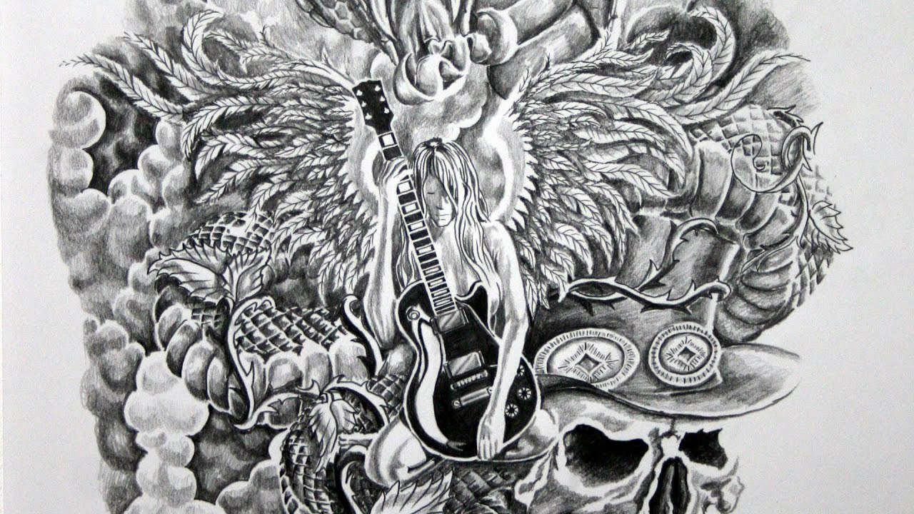Angel & Snake Tattoo Design - Speed Drawing