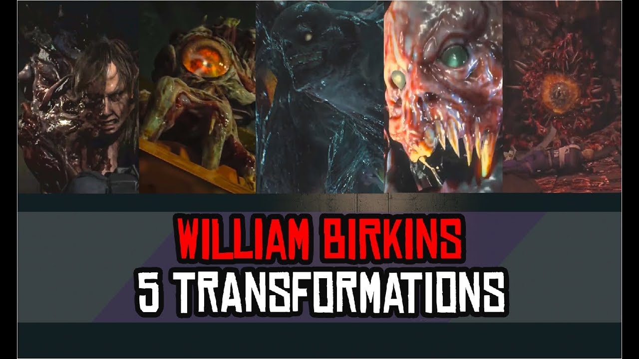 WILLIAM BIRKIN ALL TRANSFORMATIONS BOSS BATTLE (In Order) - Resident Evil 2 Remake