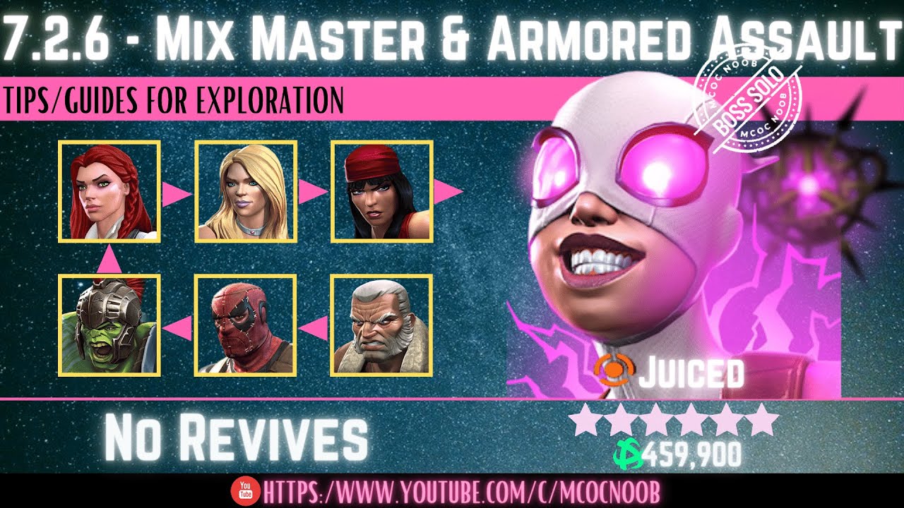 MCOC: Act 7.2.6 - Mix Master & Armored Assault - Gwenmaster - Juiced (Book 2, Act 1.2) - Tips/guides