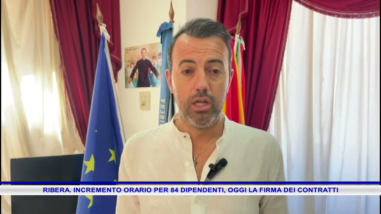 RIBERA  INCREMENTO ORARIO PER 84 DIPENDENTI, OGGI LA FIRMA DEI CONTRATTI