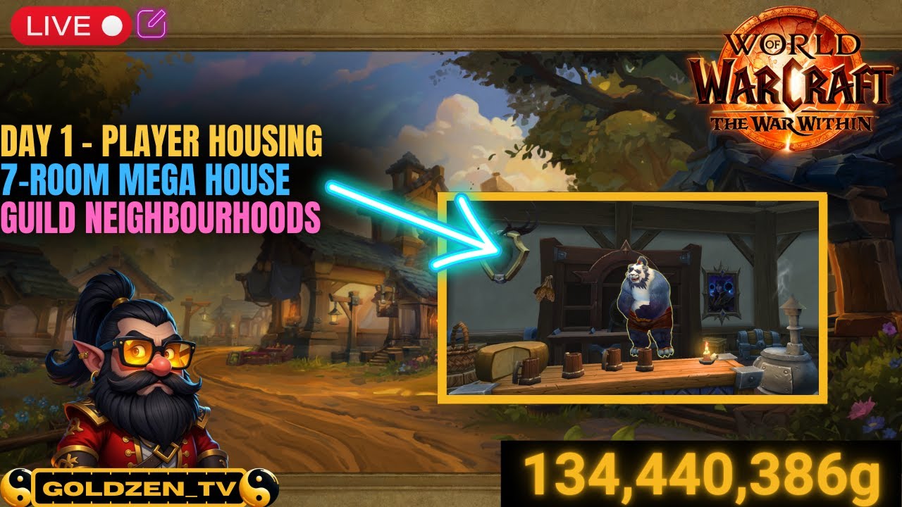 PLAYER HOUSING IS LIVE! Day 1 Chaos – Guild Neighbourhood Tour, 7-Room Mega House & First Crafts