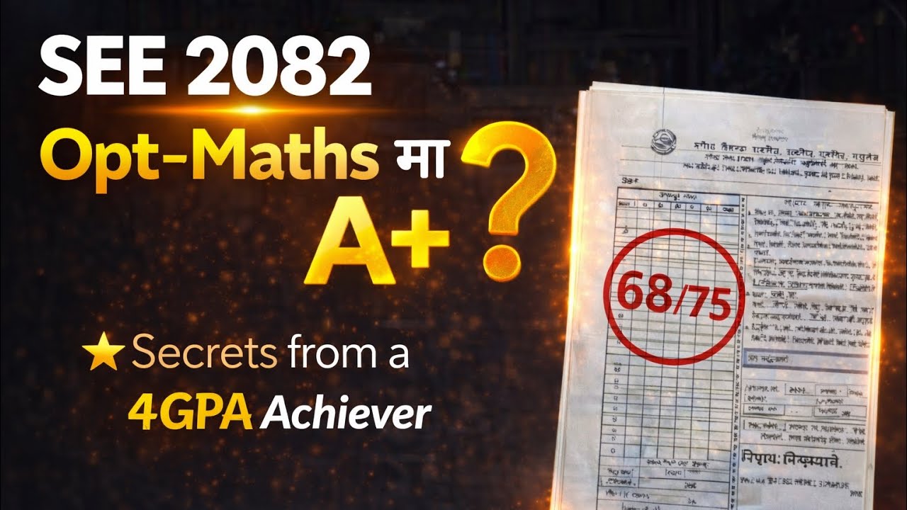 SEE 2082 Opt Maths A+ Guide 🔥 | 4 GPA Achiever Strategy