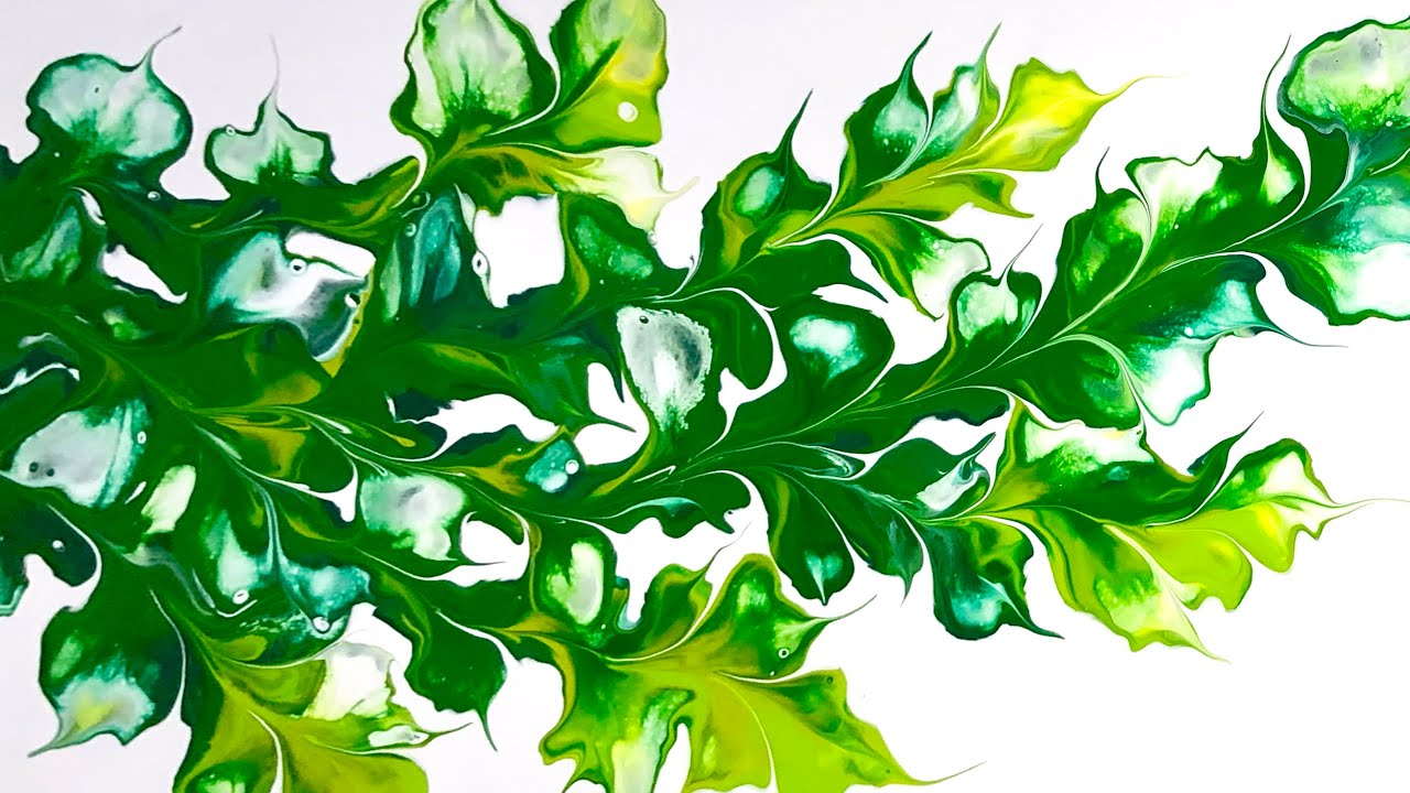 #85 Vines using Fluid Art | Pour Painting | Blowing through a Straw | Realistic looking Vines