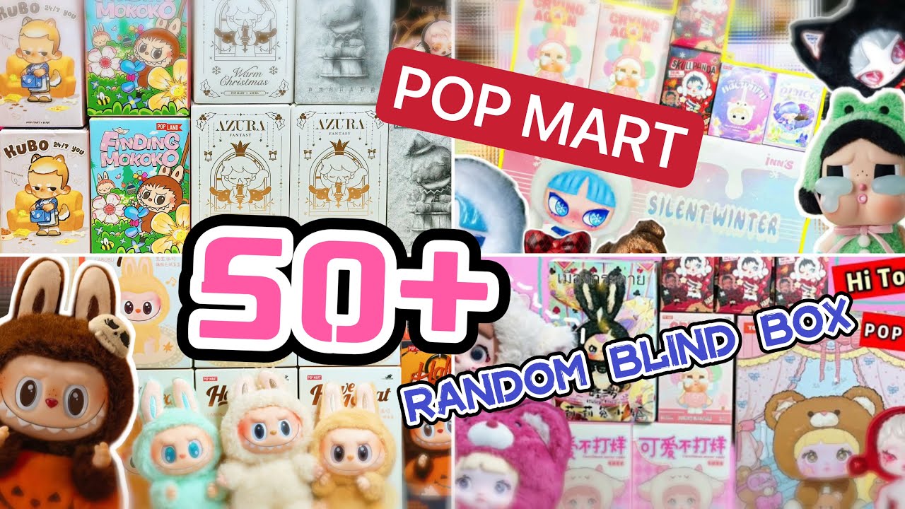50+ POP MART & Random blind box unboxing | hirono | Nommi | skull panda | labubu and more