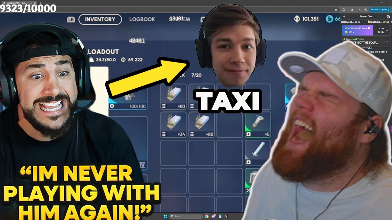 Hutch Reacts to Nickmercs CRASHING OUT at Taxi2g for Looting while they were Fighting (ARC Raiders)