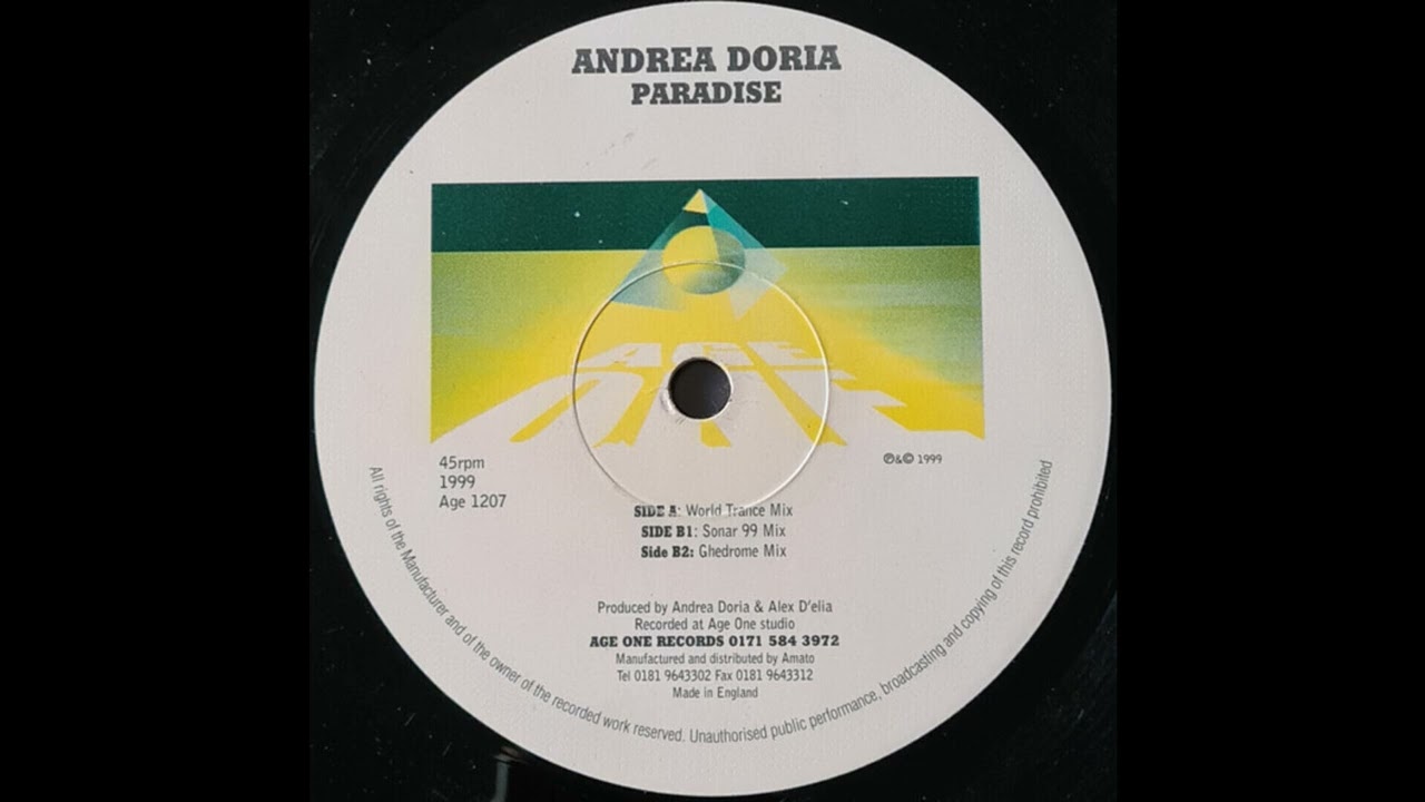 Andrea Doria - Paradise (Sonar 99 Mix) 1999